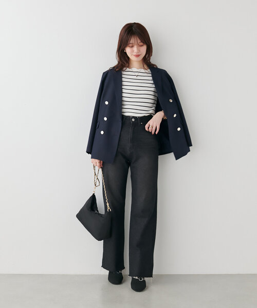 ニット 「WEB限定」袖口配色スカラップ強撚ニット(7分袖) レディース | natural couture | 07