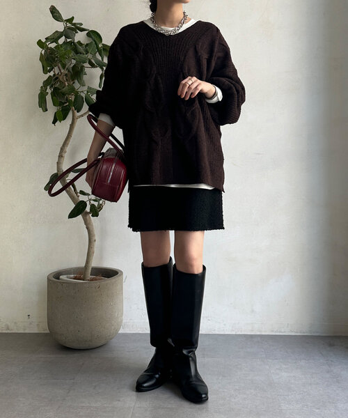 DouDouニット DouDou ニット セーター ケーブルニット レディース : ZOZOTOWN