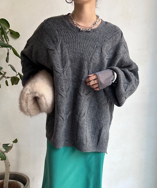 DouDouニット DouDou ニット セーター ケーブルニット レディース : ZOZOTOWN