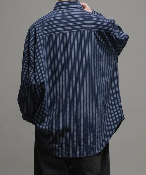 Stripe over shirts/ストライプオーバーシャツ（シャツ/ブラウス