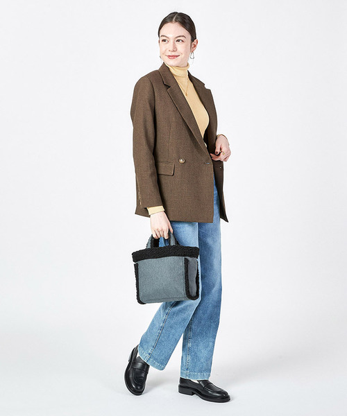 ■LeSportsac■SMALL TWO WAY DENIM TOTE デニムシェルパ Small Two-Way Denim Tote - Light Denim Wash/Sherpa – LeSportsac