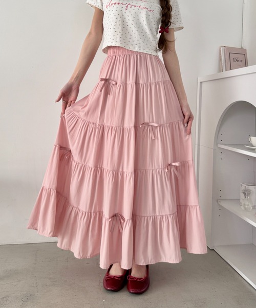 Loueme スカート リボンティアードロングスカート : ZOZOTOWN Yahoo!店