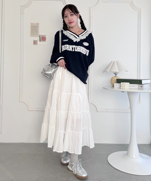 Loueme スカート リボンティアードロングスカート : ZOZOTOWN Yahoo!店