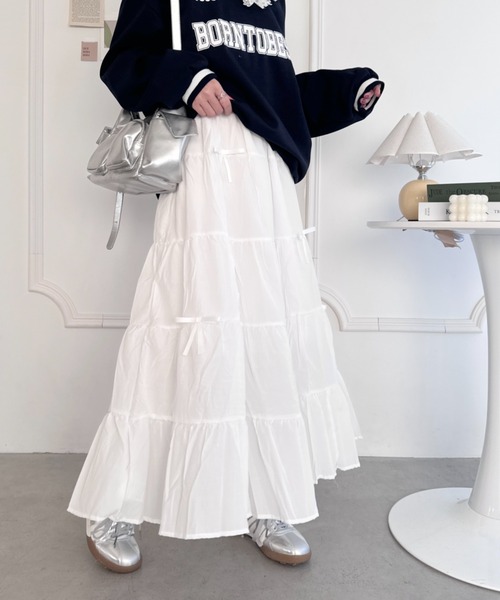 Loueme スカート リボンティアードロングスカート : ZOZOTOWN Yahoo!店