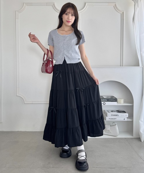 Loueme スカート リボンティアードロングスカート : ZOZOTOWN Yahoo!店