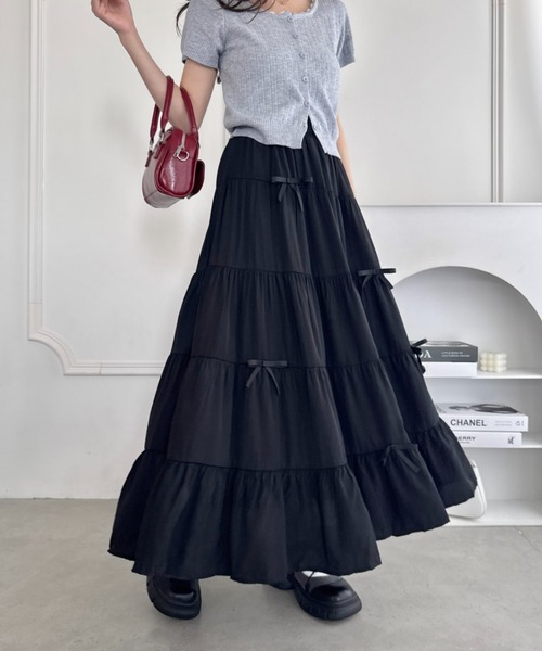 Loueme スカート リボンティアードロングスカート : ZOZOTOWN Yahoo!店