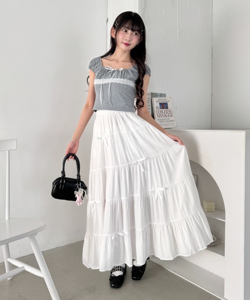 Loueme スカート リボンティアードロングスカート : ZOZOTOWN Yahoo!店