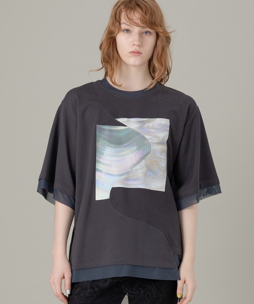 tシャツ シェルプリントTシャツ レディース