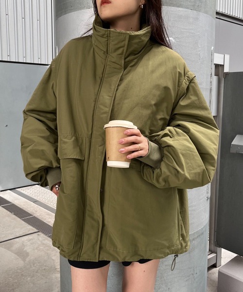 【美品】CORDUROY OVER ブルゾン カーキ KRIFF MAYER（クリフメイヤー） ブルゾン アウター 2WAY リバーシブル