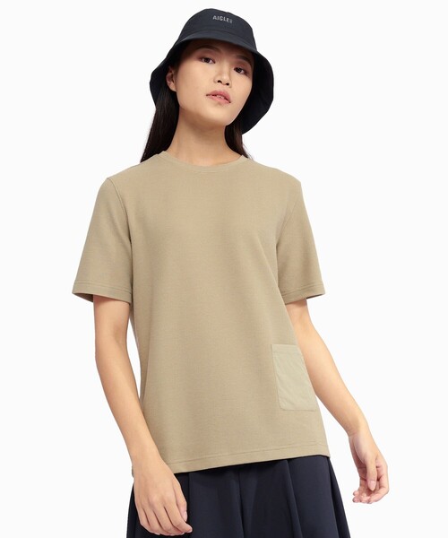 tシャツ UVカット ショートスリーブ ワッフルポケット半袖Tシャツ レディース