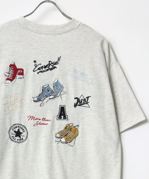 コンバーストーキョー　ロゴ刺繍オーバーサイズTシャツ CONVERSE tシャツ CONVERSE/コンバース オーバーサイズ