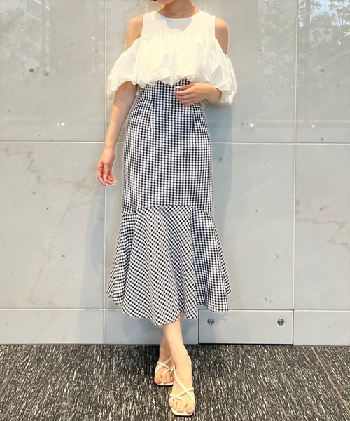 AND COUTURE（アンドクチュール） ロング スカート 夏 千鳥柄