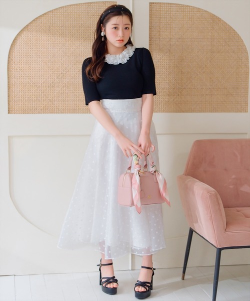 WILLSELECTION（ウィルセレクション） ロング スカート ドット×レース