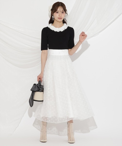 WILLSELECTION（ウィルセレクション） ロング スカート ドット×レース