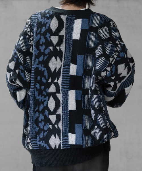 「Naive magic」 ニットカーディガン LARGE グレー メンズ_画像5