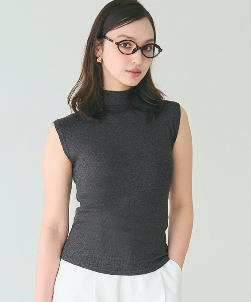 ニット セーター RIB HIGH NECK TOPS(リブハイネックトップス） レディース ベストストア Beststore フリルニット ハイネック リブニット