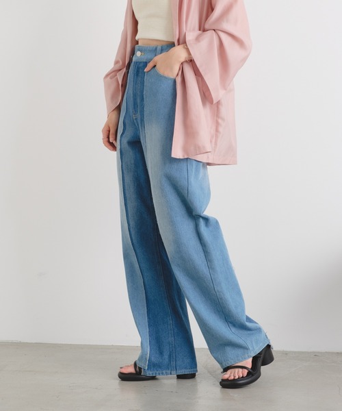 [Kastane] обработка Denim брюки 1 голубой женский 