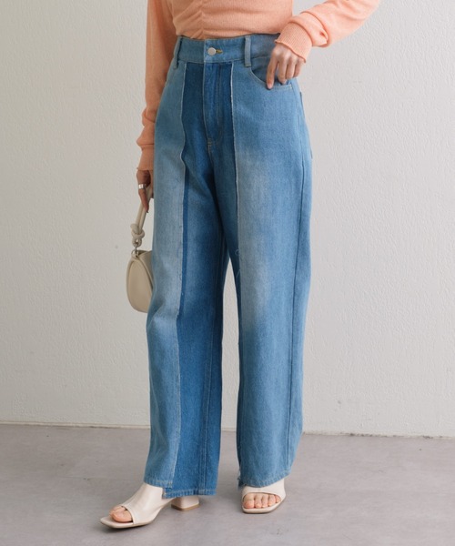 [Kastane] обработка Denim брюки 1 голубой женский 