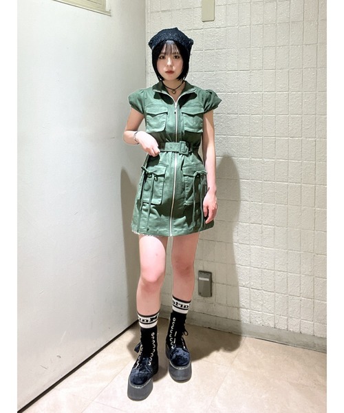 jouetie ジュエティ ミリタリーワンピース jouetie ワンピース ミリタリーZIPミニワンピース : ZOZOTOWN