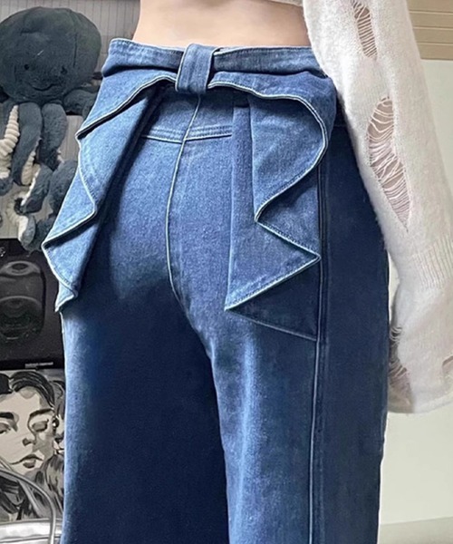 バックリボンデニムパンツ ⚠️本日まで RESEXXY ジーンズ デニム デニムパンツ バックリボンデニム