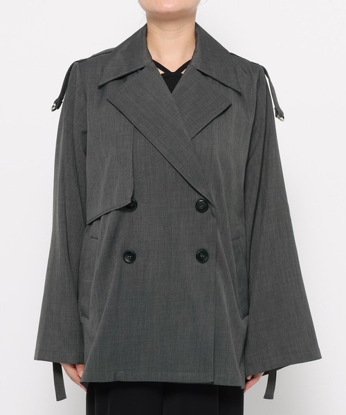 HARE 2wayコート グレー セット商品 HARE トレンチコート コート ソデ2WAYトレンチジャケット(HARE