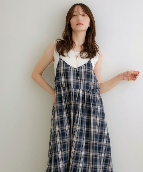 Burberryノースリーブワンピース チェック柄 キャミソール付 BURBERRY