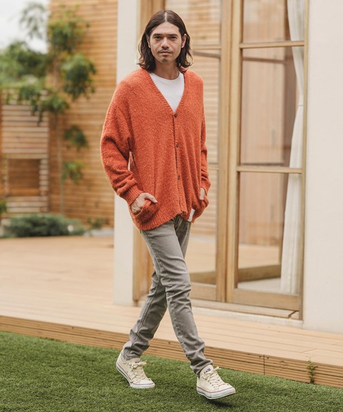 「CAMBIO」 加工スキニーデニムパンツ L インディゴブルー メンズ