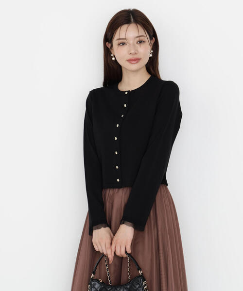 新品 プロポーションボディドレッシング ソリストヒート ジュエル釦Vカーディガン ポロ衿ニットカーディガン | PROPORTION BODY DRESSING