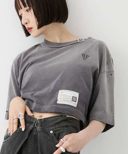 tシャツ 「MIHARA YASUHIRO/ミハラヤスヒロ」SUN FADED CROPPED TEE/サンフェイデッドクロップドTシャツ レディース