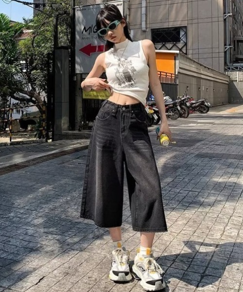 ワイドパンツ ハーフパンツ ジーンズ デニム デニムパンツ 短パン 