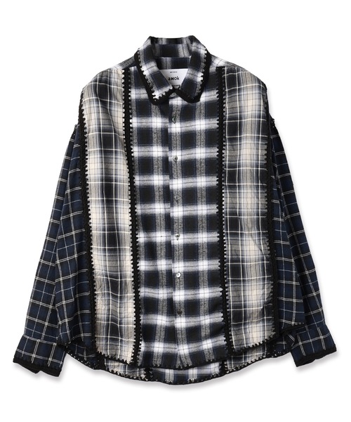 未使用タグ付き amok アモク TWINS KNIT 黒 M オーバーサイズ amok（アモク） シャツ HAND KNITTING SHIRT メンズ レディース