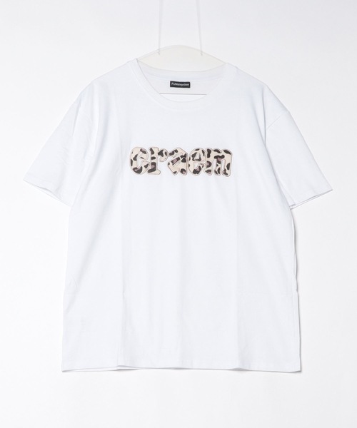 FUNdaysion tシャツ 半袖 ヒョウ柄刺繍オーバーサイズ半袖Tシャツ