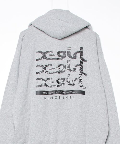 X-girl（エックスガール） パーカー GEOMETRIC MILLS LOGO SWEAT