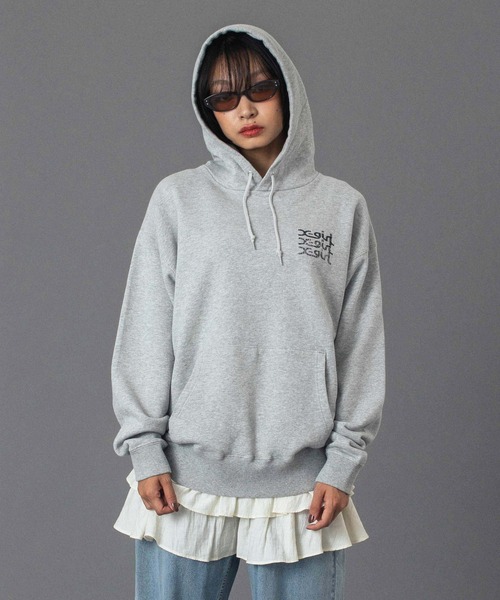 新品　X-girl MILLS SWEAT HOOD エックスガール　パーカー X-girl（エックスガール） パーカー GEOMETRIC MILLS LOGO SWEAT