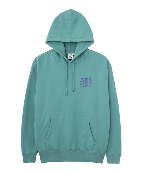 X-girl（エックスガール） パーカー GEOMETRIC MILLS LOGO SWEAT