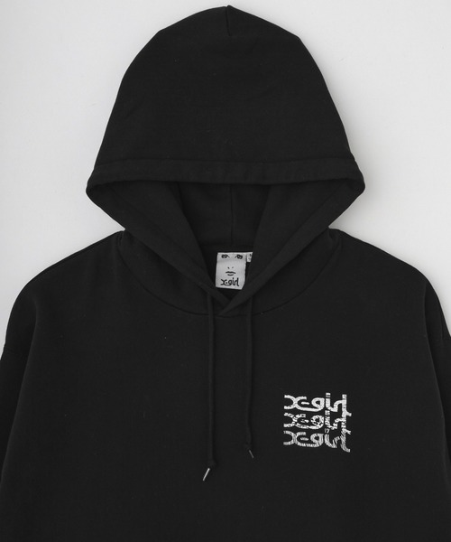 X-girl（エックスガール） パーカー GEOMETRIC MILLS LOGO SWEAT