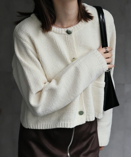 sakishimatokyo カーディガン モールヤーンニットカーディガン/クルー