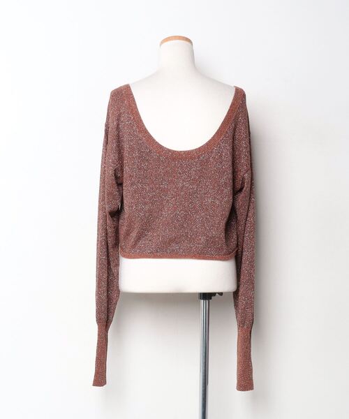 「6」 長袖ニット FREE ブラウン レディース_画像2