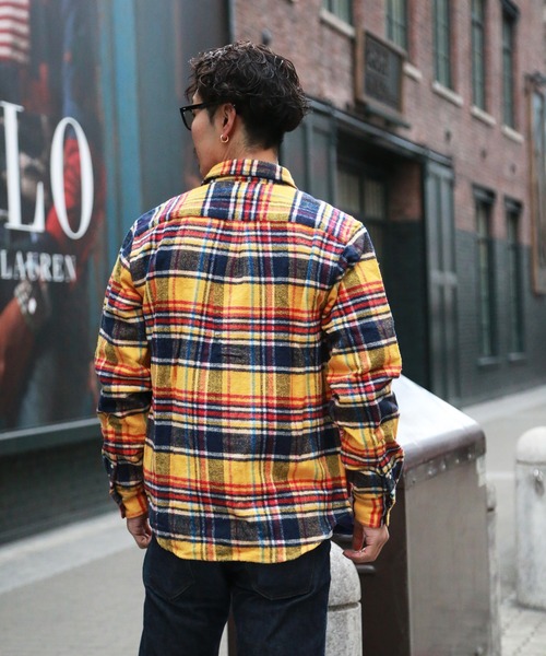 TMT 長袖ネルシャツ X-LARGE イエロー メンズ : ZOZOTOWN Yahoo!店