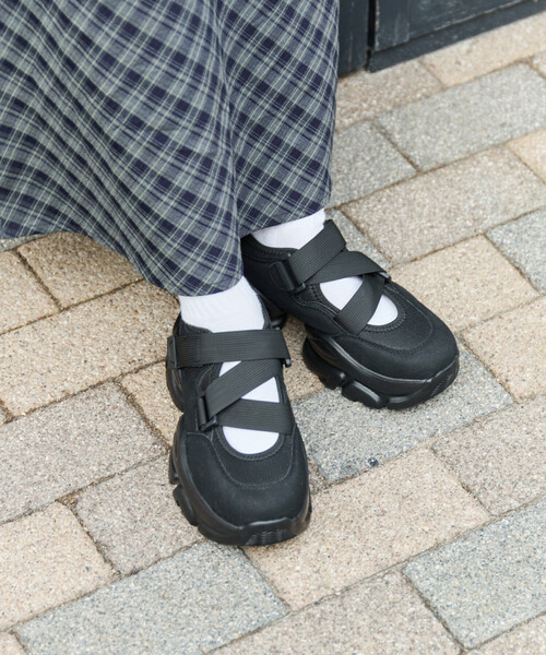 スニーカー 限定展開　厚底 クロス ベルト スニーカー レディース | FREAK'S STORE | 06