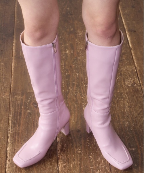 mieya mieya ブーツ 「mieya mieya」melt pink long boots/メルト