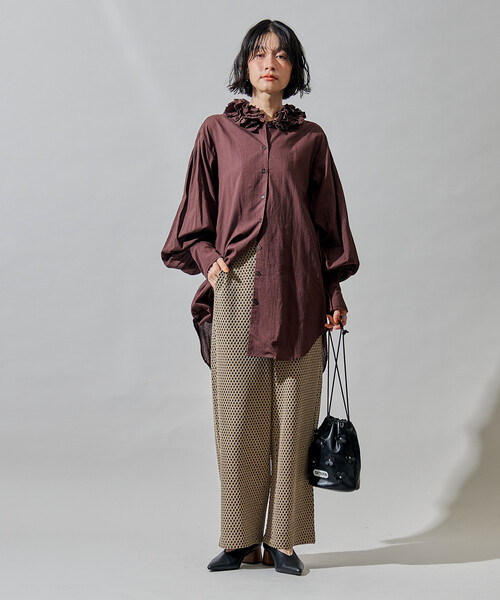 シャツ/ブラウス(長袖/七分) Acka embroidery frill blouse embroidery frill blouse – Acka online store