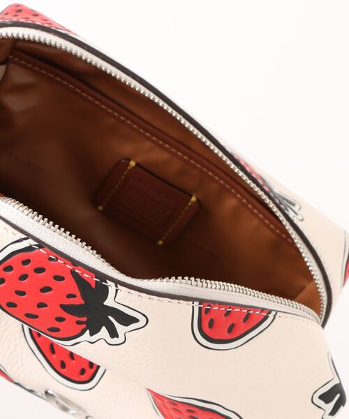 (美品)Coach ロゴ柄ポーチ COACH】コーチ ポーチ レオパード ヒョウ柄 レザー アニマル プリント