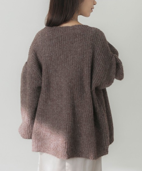 Elishe カーディガン ヘアリーニットカーディガン レディース