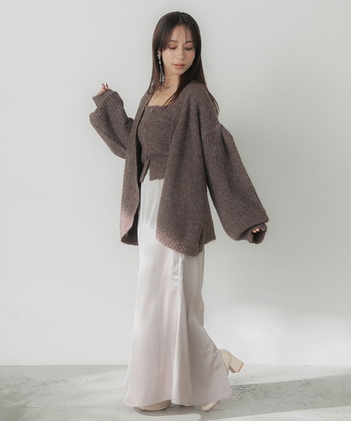 【新品】Elishe ヘアリーニットビスチェ ヘアリーニットカーディガン　SET Elishe カーディガン ヘアリーニットカーディガン レディース