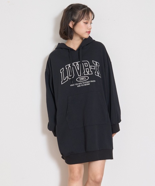 LOVETOXIC ワンピース 「GOODPRICE」ルーズパーカワンピース キッズ