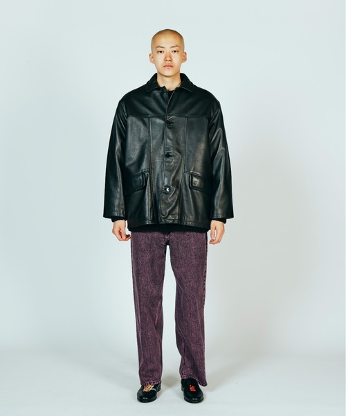 ブルゾン アウター TOWNCRAFT タウンクラフト / LEATHER CAR COAT メンズ レディースの画像