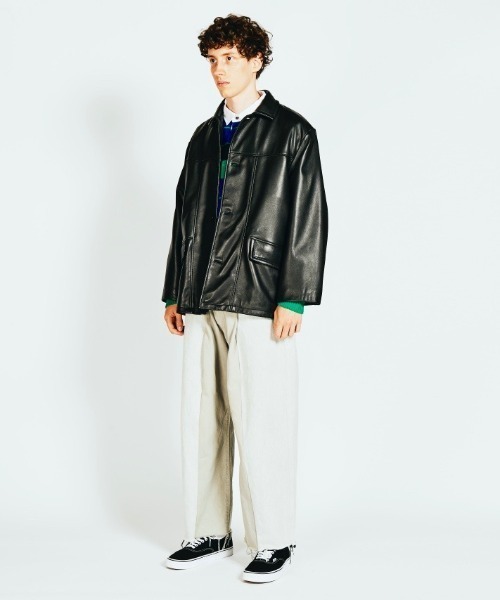 ブルゾン アウター TOWNCRAFT タウンクラフト / LEATHER CAR COAT メンズ レディースの画像