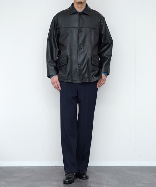 ブルゾン アウター TOWNCRAFT タウンクラフト / LEATHER CAR COAT メンズ レディースの画像