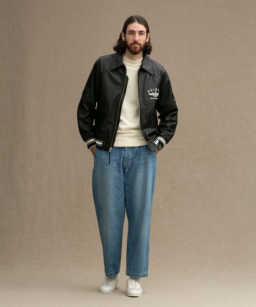 Avirex レザージャケット 黒/ベージュ AVIREX（アヴィレックス） レザージャケット L ベージュ系その他